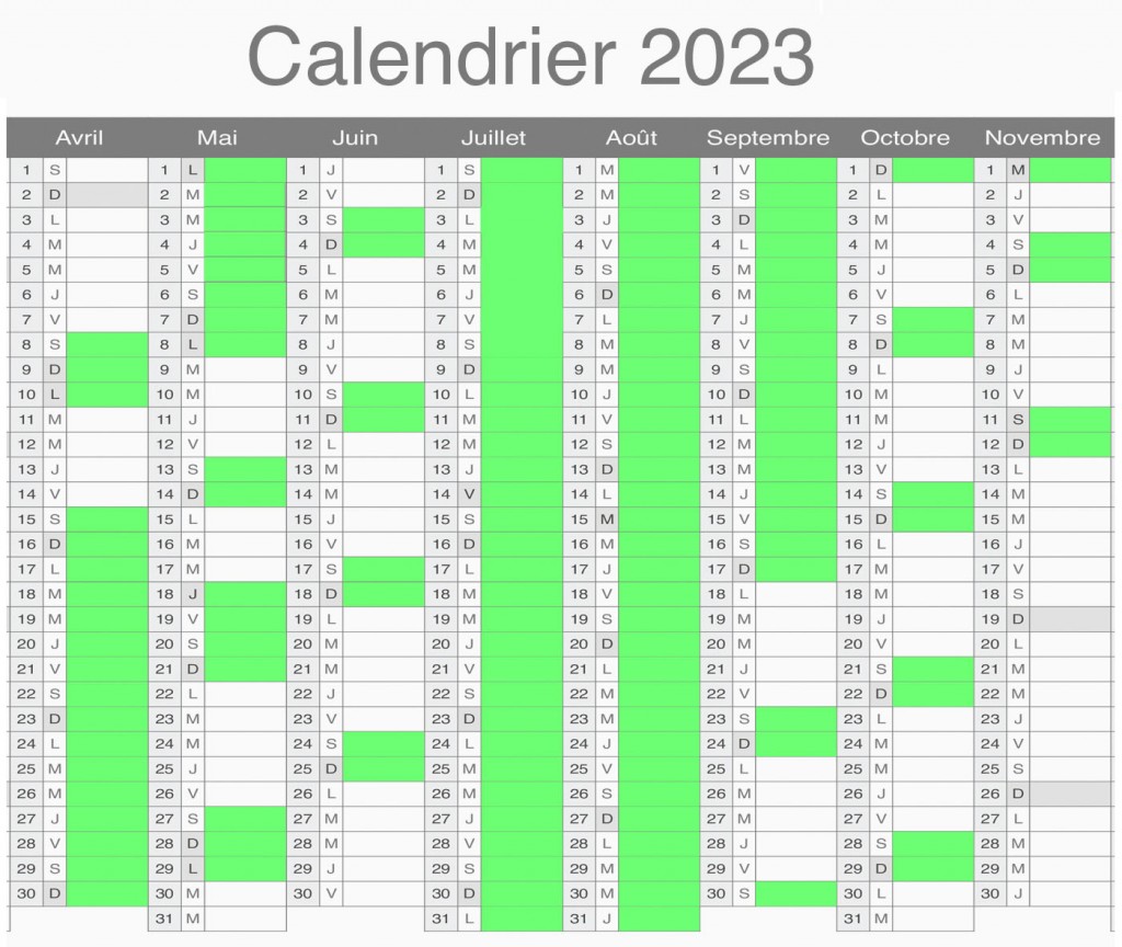 calendrier 2023